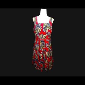 NWT Floral Preppy Paisley Red Mini‎ Dress XS